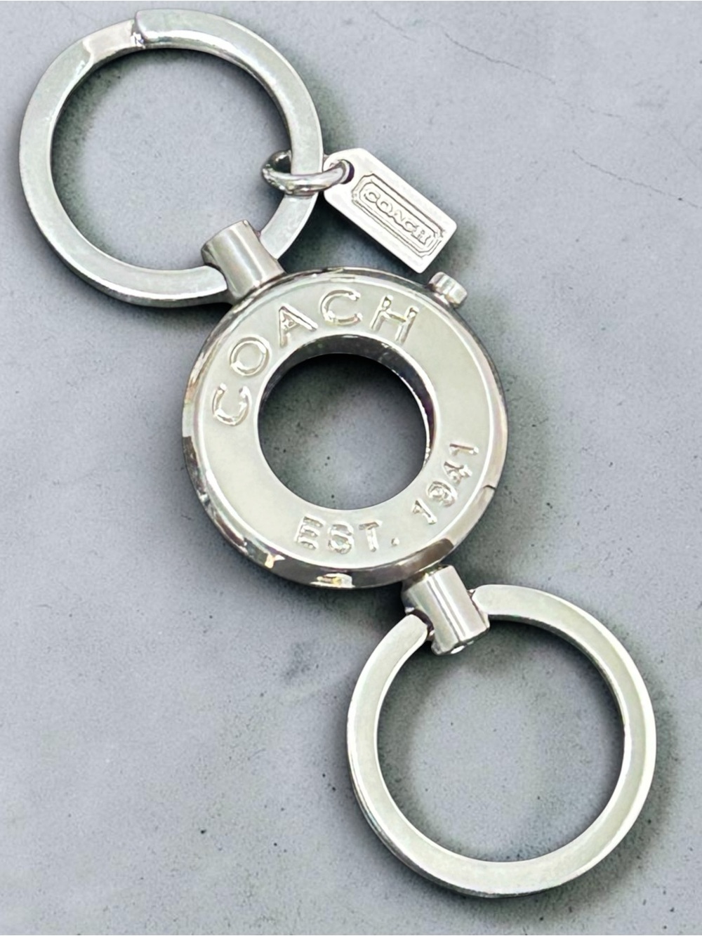 COACH Valet Keyring Silver-Tone